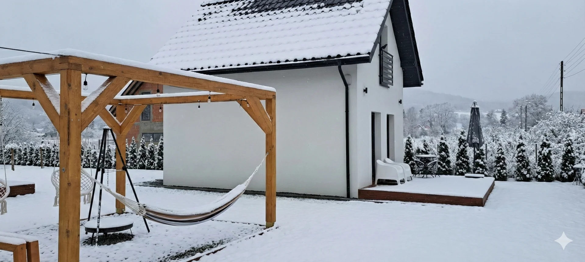 Domek pod Sosnową Górą 2, Zima, Śnieg, Narty, Noclegi Żelazno, Kotlina Kłodzka, Góry, Sudety, Wypoczynek