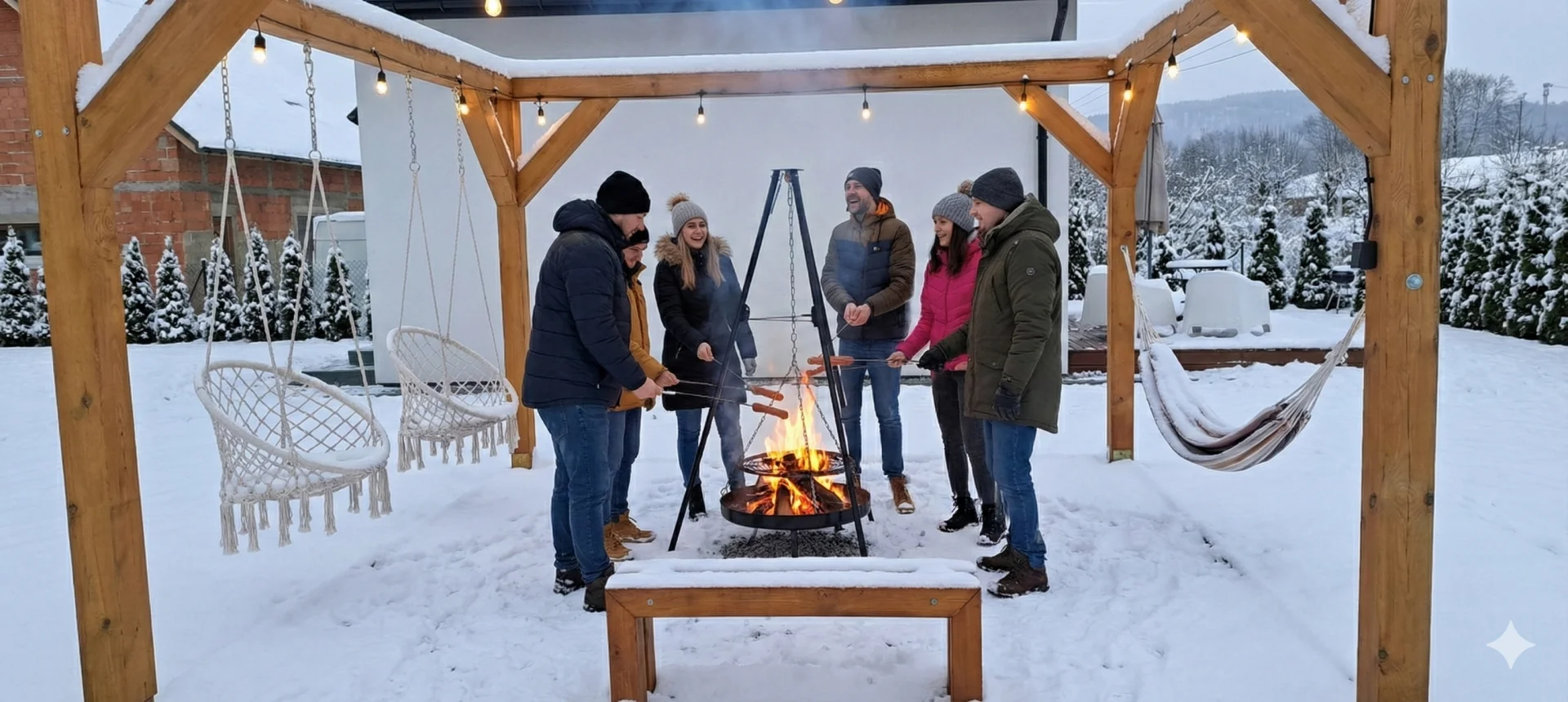 Domek pod Sosnową Górą 2, Zima, Śnieg, Narty, Noclegi Żelazno, Kotlina Kłodzka, Góry, Sudety, Wypoczynek
